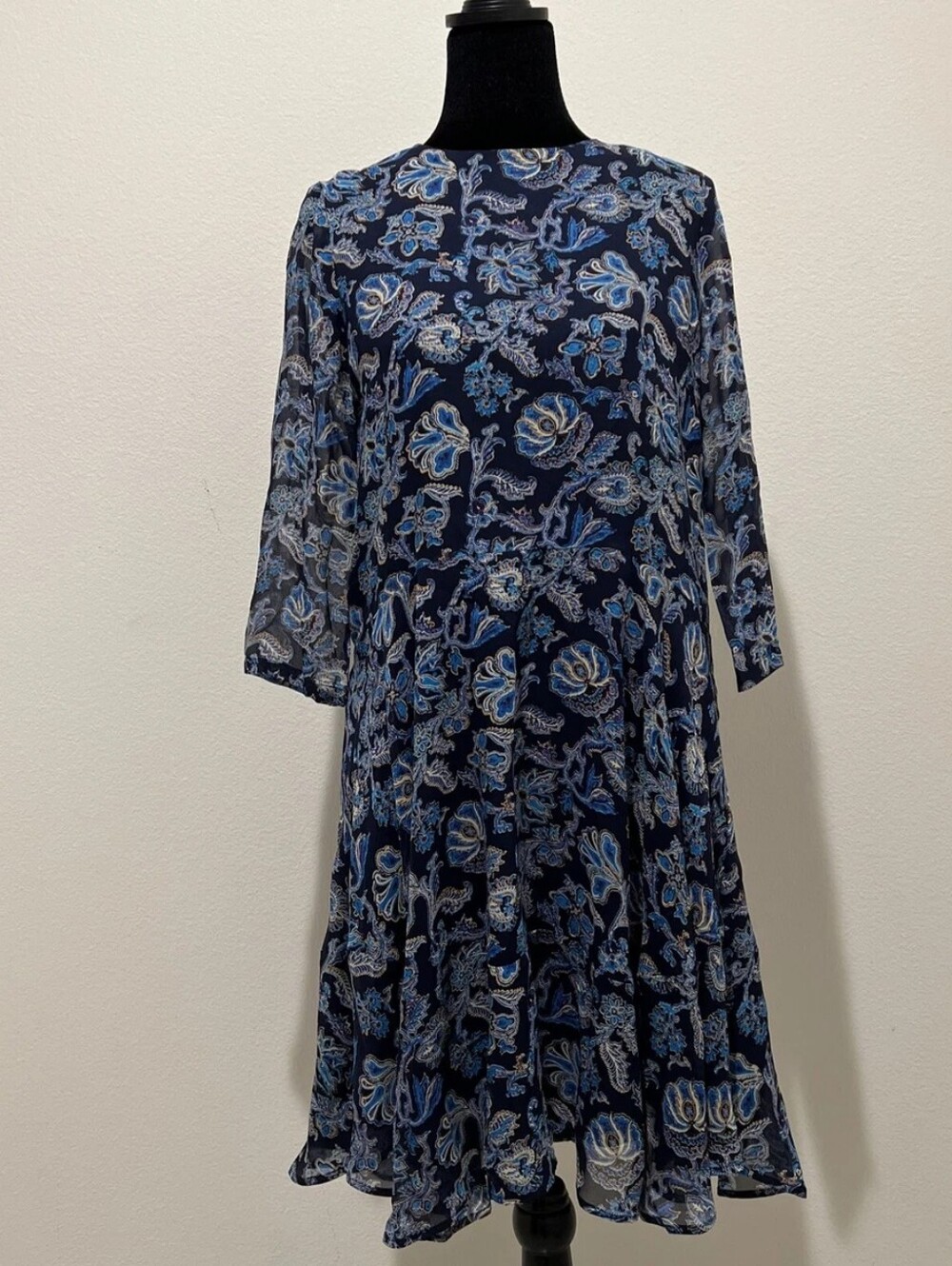 HP🎉 Barney's New York 100% Italian Silk Paisley Prairie Cottagecore Dress